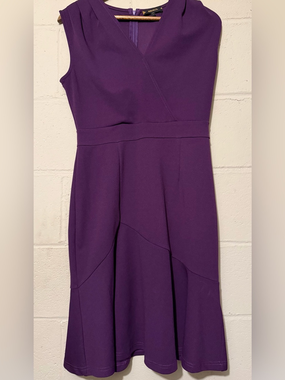 Miusol Sleeveless Deep Purple Midi Dress